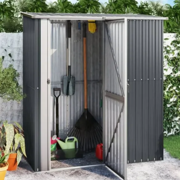 vidaXL haveskur 180,5x97x209,5 galvaniseret stål antracitgrå - Skure & Redskabsskure