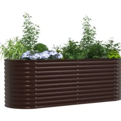 vidaXL Højbed Brun 240 x 80 x 81 cm Stål