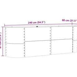 vidaXL Højbed Brun 240 x 80 x 81 cm Stål