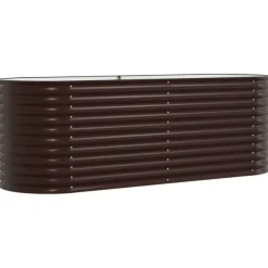 vidaXL Højbed Brun 240 x 80 x 81 cm Stål