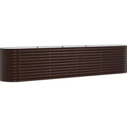 vidaXL Højbed Brun 400 x 80 x 81 cm Stål