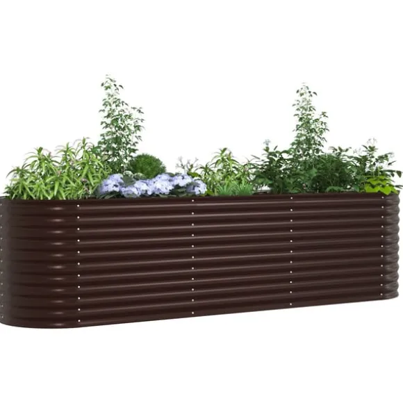 vidaXL Højbed Brun 320 x 80 x 81 cm Stål