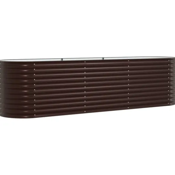 vidaXL Højbed Brun 320 x 80 x 81 cm Stål