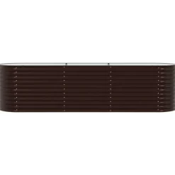 vidaXL Højbed Brun 320 x 80 x 81 cm Stål
