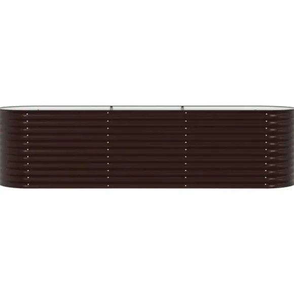 vidaXL Højbed Brun 320 x 80 x 81 cm Stål