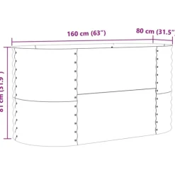 vidaXL Højbed Grøn 160 x 80 x 81 cm Stål