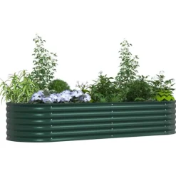 vidaXL Højbed Grøn 240 x 80 x 44 cm Stål