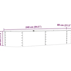 vidaXL Højbed Grøn 240 x 80 x 44 cm Stål