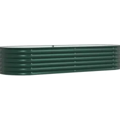 vidaXL Højbed Grøn 240 x 80 x 44 cm Stål