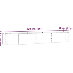 vidaXL Højbed Grøn 320 x 80 x 44 cm Stål