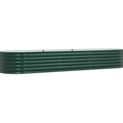 vidaXL Højbed Grøn 320 x 80 x 44 cm Stål