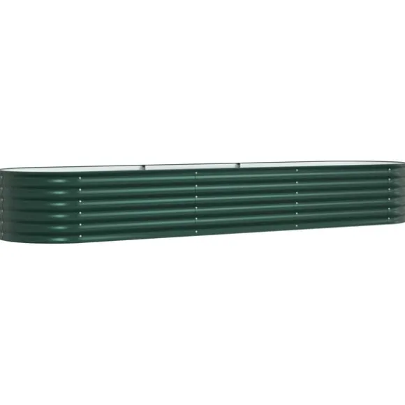 vidaXL Højbed Grøn 320 x 80 x 44 cm Stål