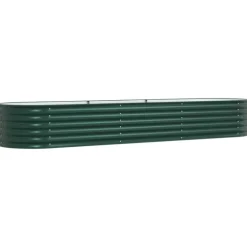 vidaXL Højbed Grøn 320 x 80 x 44 cm Stål