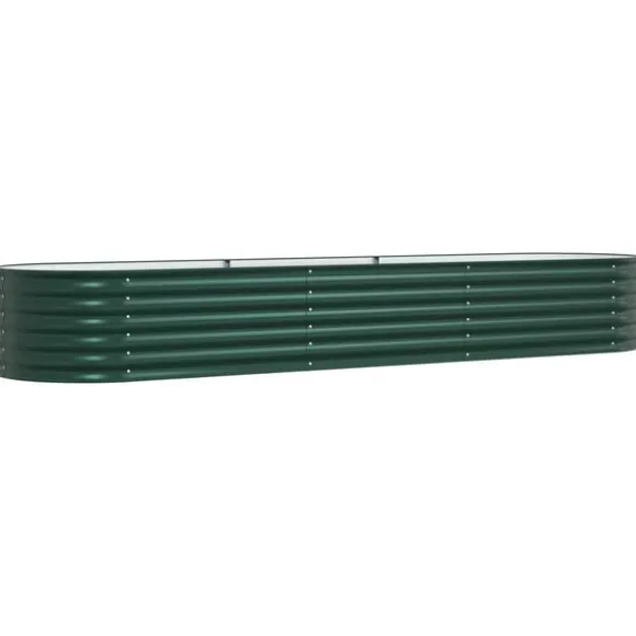 vidaXL Højbed Grøn 320 x 80 x 44 cm Stål