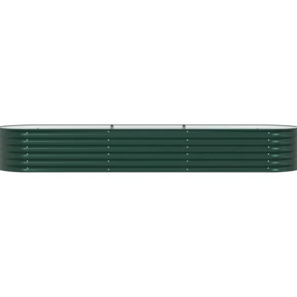 vidaXL Højbed Grøn 320 x 80 x 44 cm Stål