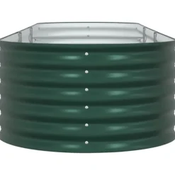 vidaXL Højbed Grøn 320 x 80 x 44 cm Stål