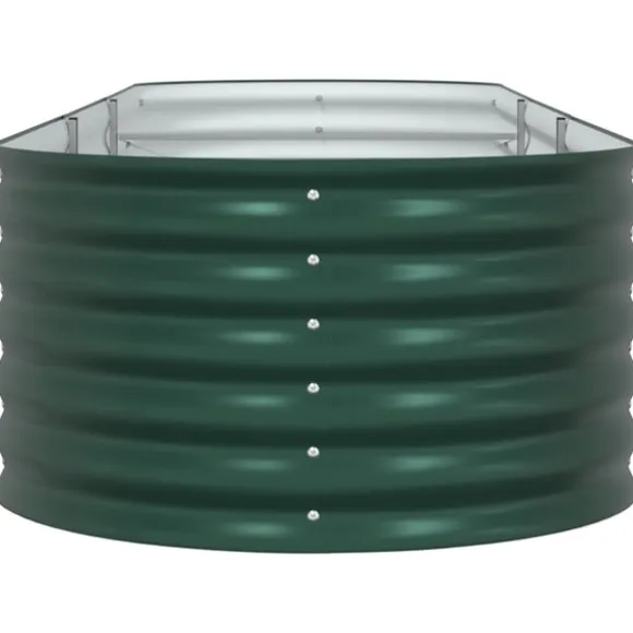 vidaXL Højbed Grøn 320 x 80 x 44 cm Stål