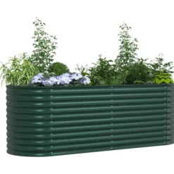 vidaXL Højbed Grøn 240 x 80 x 81 cm Stål