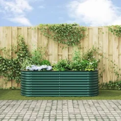 vidaXL Højbed Grøn 240 x 80 x 81 cm Stål