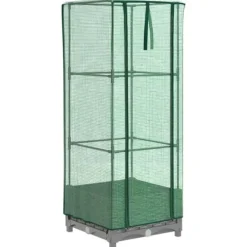 vidaXL højbed med drivhusovertræk 40x40x123 cm rattan-look