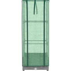 vidaXL højbed med drivhusovertræk 40x40x123 cm rattan-look