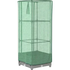 vidaXL højbed med drivhusovertræk 40x40x123 cm rattan-look