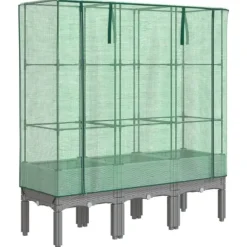 vidaXL højbed med drivhusovertræk 120x40x140 cm rattan-look