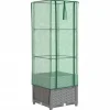 vidaXL højbed med drivhusovertræk 40x40x139 cm rattan-look