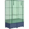 vidaXL højbed med drivhusovertræk 80x40x138 cm rattan-look