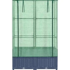 vidaXL højbed med drivhusovertræk 80x40x138 cm rattan-look