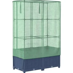 vidaXL højbed med drivhusovertræk 80x40x138 cm rattan-look