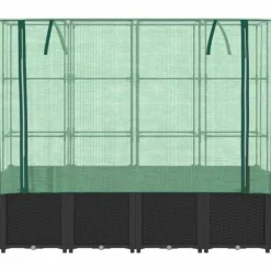 vidaXL højbed med drivhusovertræk 160x40x153 cm rattan-look