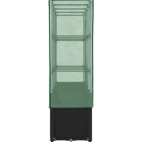 vidaXL højbed med drivhusovertræk 160x40x153 cm rattan-look