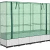 vidaXL højbed med drivhusovertræk 160x40x138 cm rattan-look