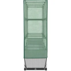 vidaXL højbed med drivhusovertræk 160x40x138 cm rattan-look