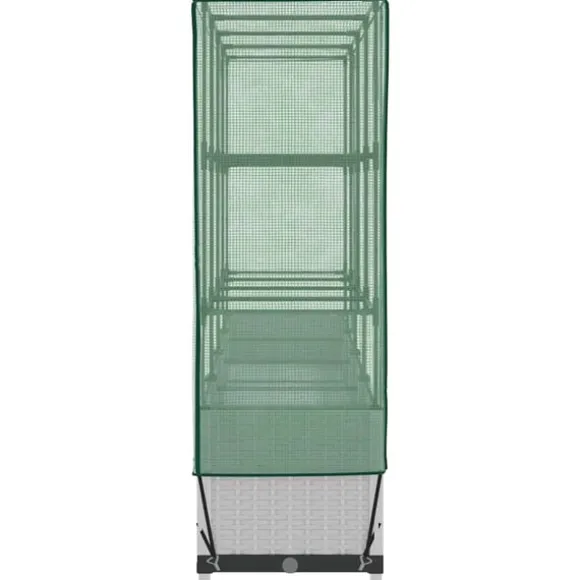 vidaXL højbed med drivhusovertræk 160x40x138 cm rattan-look