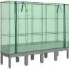 vidaXL højbed med drivhusovertræk 160x40x140 cm rattan-look