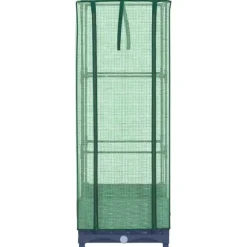 vidaXL højbed med drivhusovertræk 40x40x123 cm rattan-look