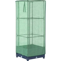 vidaXL højbed med drivhusovertræk 40x40x123 cm rattan-look