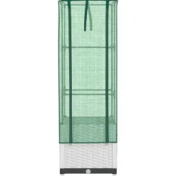 vidaXL højbed med drivhusovertræk 40x40x139 cm rattan-look