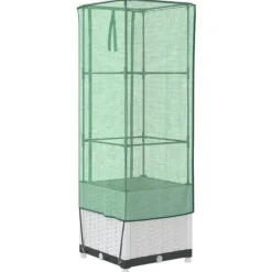 vidaXL højbed med drivhusovertræk 40x40x139 cm rattan-look