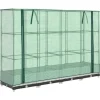 vidaXL højbed med drivhusovertræk 160x40x123 cm rattan-look