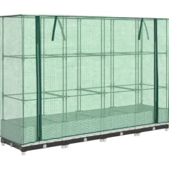 vidaXL højbed med drivhusovertræk 160x40x123 cm rattan-look