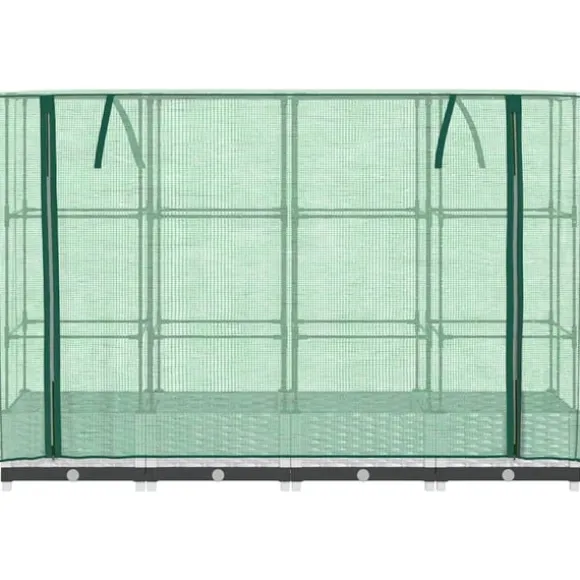 vidaXL højbed med drivhusovertræk 160x40x123 cm rattan-look