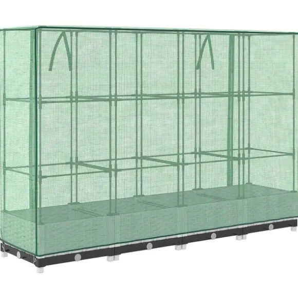 vidaXL højbed med drivhusovertræk 160x40x123 cm rattan-look