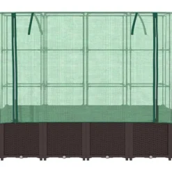 vidaXL højbed med drivhusovertræk 160x40x153 cm rattan-look