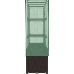 vidaXL højbed med drivhusovertræk 160x40x153 cm rattan-look