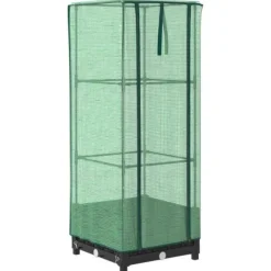 vidaXL højbed med drivhusovertræk 40x40x123 cm rattan-look