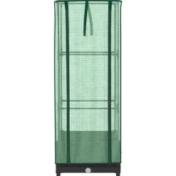 vidaXL højbed med drivhusovertræk 40x40x123 cm rattan-look