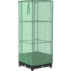 vidaXL højbed med drivhusovertræk 40x40x123 cm rattan-look